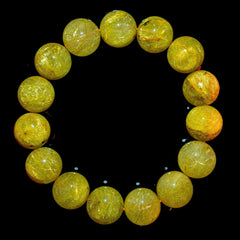 【14.5mm迫力満点ゴールドルチル】ルチルクォーツ 14.5mm玉 タイチン ブレスレッド 手首サイズ16.5cm