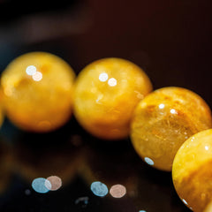 【14.5mm迫力満点ゴールドルチル】ルチルクォーツ 14.5mm玉 タイチン ブレスレッド 手首サイズ16.5cm