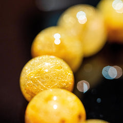 【14.5mm迫力満点ゴールドルチル】ルチルクォーツ 14.5mm玉 タイチン ブレスレッド 手首サイズ16.5cm