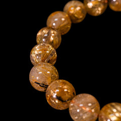 【11.5mm太陽ルチル(ヘマタイト/ルチル)】ルチルクォーツ 11.5mm玉 ブレスレット 手首サイズ16.5cm