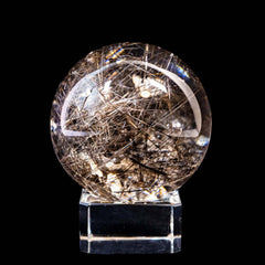 【最高グレード シルバールチルクォーツ スフィア】直径55.3mm|ブラジル産 丸玉タイプ 210g RQSIL-SP001