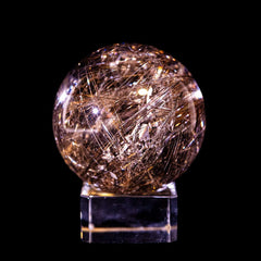 【最高グレード シルバールチルクォーツ スフィア】直径55.3mm|ブラジル産 丸玉タイプ 210g RQSIL-SP001