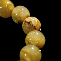 【11.0mm迫力満点ゴールドルチル】ルチルクォーツ 11.0mm玉 タイチン ブレスレット 手首サイズ16.0cm