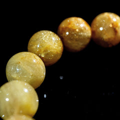 【11.0mm迫力満点ゴールドルチル】ルチルクォーツ 11.0mm玉 タイチン ブレスレット 手首サイズ16.0cm