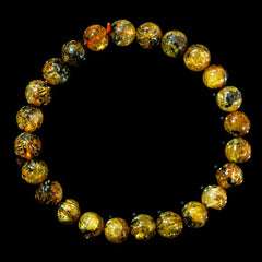 【8.3mm太陽(放射)タイプ】ルチルクォーツ 8.3mm玉 タイチン ブレスレット 手首サイズ16.5cm