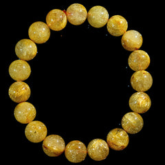 【10.5mm迫力満点ゴールドルチル】ルチルクォーツ 10.5mm玉 タイチン ブレスレット 手首サイズ16.0cm