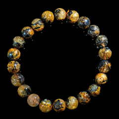 【9mm迫力満点太陽放射ルチル】ルチルクォーツ 9mm玉 タイチン ブレスレッド 手首サイズ16cm