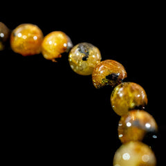 【8.3mm太陽(放射)タイプ】ルチルクォーツ 8.3mm玉 タイチン ブレスレット 手首サイズ16.5cm