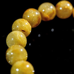 【10.5mm迫力満点ゴールドルチル】ルチルクォーツ 10.5mm玉 タイチン ブレスレット 手首サイズ16.0cm