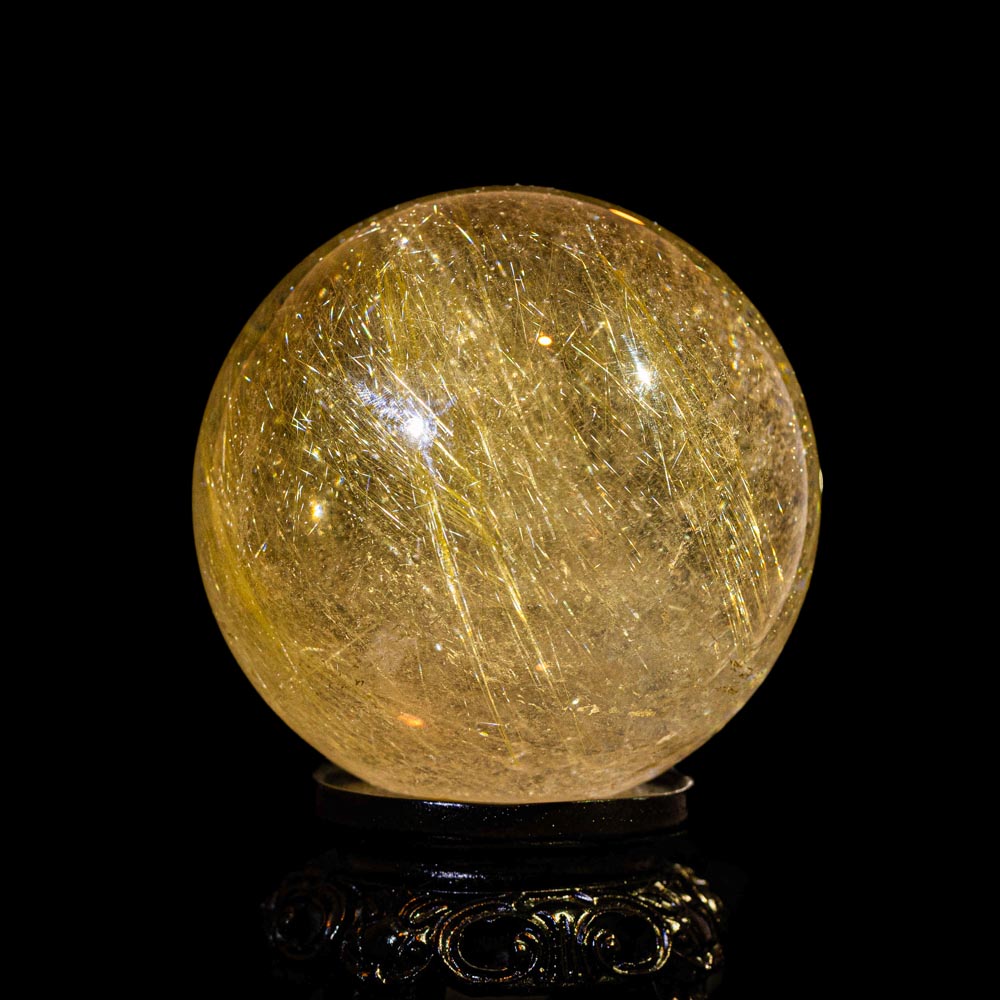 【特大ルチルクォーツ スフィア】約1,000g|希少サイズ・専用台座付き・ブラジル産 RQSP9000-001