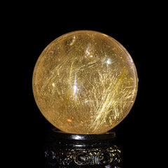 【特大ルチルクォーツ スフィア】約1,000g|希少サイズ・専用台座付き・ブラジル産 RQSP9000-001