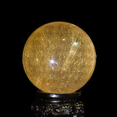 【特大ルチルクォーツ スフィア】約1,000g|希少サイズ・専用台座付き・ブラジル産 RQSP9000-001