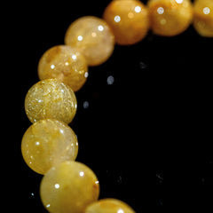 【10.5mm迫力満点ゴールドルチル】ルチルクォーツ 10.5mm玉 タイチン ブレスレット 手首サイズ16.0cm