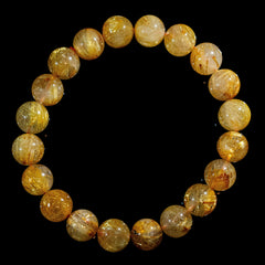 【10.0mm迫力満点ゴールドルチル】ルチルクォーツ 10.0mm玉 タイチン ブレスレット 手首サイズ16.0cm