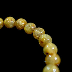 【7.8mmゴールドルチル】ルチルクォーツ 7.8mm玉 タイチン ブレスレット 手首サイズ16.5cm