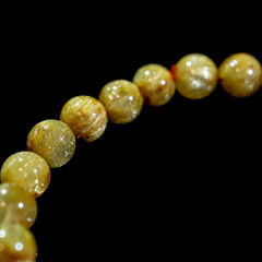 【7.8mmゴールドルチル】ルチルクォーツ 7.8mm玉 タイチン ブレスレット 手首サイズ16.5cm