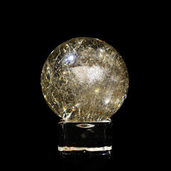 【シルバールチルクォーツ スフィア】直径約42.3mm|高透明・高密度針入り・希少原石使用 RQSIL-SP002