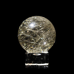 【シルバールチルクォーツ スフィア】直径約42.3mm|高透明・高密度針入り・希少原石使用 RQSIL-SP002