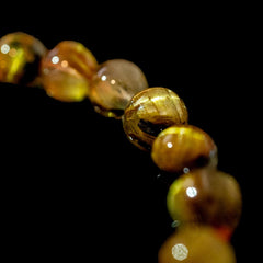 【7.8mm太陽(放射)タイプ】ルチルクォーツ 7.8mm玉 タイチン ブレスレット 手首サイズ16.5cm