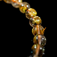 【7.0mm太陽(放射)タイプ】ルチルクォーツ 7.0mm玉 タイチン ブレスレット 手首サイズ16cm