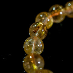 【11.5mmスモーキーゴールドルチル】ルチルクォーツ 11.5mm玉 タイチン ブレスレット 手首サイズ17.5cm