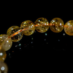 【10.0mmスモーキーゴールドルチル】ルチルクォーツ 10.0mm玉 タイチン ブレスレット 手首サイズ17cm