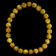 【7.3mmゴールドルチル】ルチルクォーツ 7.3mm玉 タイチン ブレスレット 手首サイズ16.5cm