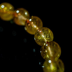 【9.5mmスモーキーゴールドルチル】ルチルクォーツ 9.5mm玉 タイチン ブレスレット 手首サイズ17cm