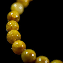 【7.3mmゴールドルチル】ルチルクォーツ 7.3mm玉 タイチン ブレスレット 手首サイズ16.5cm