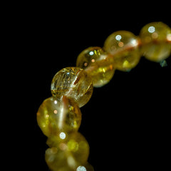 【9.5mmスモーキーゴールドルチル】ルチルクォーツ 9.5mm玉 タイチン ブレスレット 手首サイズ17cm