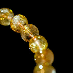 【8.5mmスモーキーゴールドルチル】ルチルクォーツ 8.5mm玉 タイチン ブレスレット 手首サイズ17cm