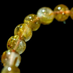 【8.5mmスモーキーゴールドルチル】ルチルクォーツ 8.5mm玉 タイチン ブレスレット 手首サイズ17cm