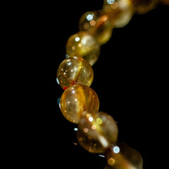 【8.5mmスモーキーゴールドルチル】ルチルクォーツ 8.5mm玉 タイチン ブレスレット 手首サイズ17cm