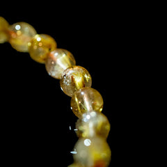 【8.5mmスモーキーゴールドルチル】ルチルクォーツ 8.5mm玉 タイチン ブレスレット 手首サイズ17cm