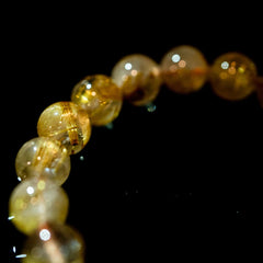 【8.5mmスモーキーゴールドルチル】ルチルクォーツ 8.5mm玉 タイチン ブレスレット 手首サイズ17cm