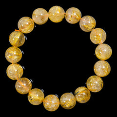 【12.0mm太陽ルチル(ヘマタイト/ルチル)】ルチルクォーツ 12.0mm玉 ブレスレット 手首サイズ17cm