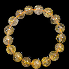 【12.5mm太陽ルチル(ヘマタイト/ルチル)】ルチルクォーツ 12.5mm玉 ブレスレット 手首サイズ17cm