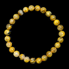 【7.0mm太陽ルチル(ヘマタイト/ルチル)】ルチルクォーツ 7.0mm玉 ブレスレット 手首サイズ16.5cm