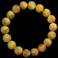 【11.0mm迫力満点ゴールドルチル】ルチルクォーツ 11.0mm玉 タイチン ブレスレット 手首サイズ16.0cm