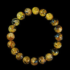 【10mm太陽(放射)タイプ】ルチルクォーツ 10mm玉 タイチン ブレスレッド 手首サイズ16.5cm