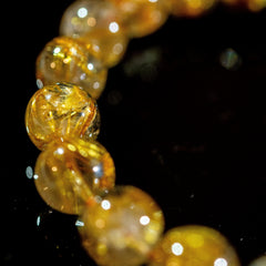 【11.5mm迫力満点太陽放射ルチル】ルチルクォーツ 11.5mm玉 タイチン ブレスレッド 手首サイズ16.5cm