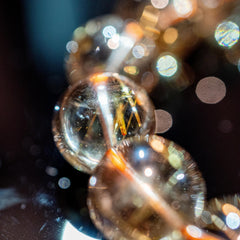 【14.5mm迫力満点クリアタイプルチル】ルチルクォーツ 14.5mm玉 タイチン ブレスレッド 手首サイズ16cm