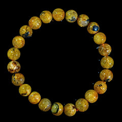 【9.0mm太陽放射ルチル】ルチルクォーツ 9.0mm玉 タイチン ブレスレッド 手首サイズ16.5cm