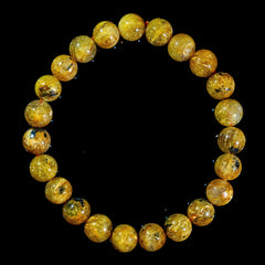 【9.0mm太陽放射ルチル】ルチルクォーツ 9.0mm玉 タイチン ブレスレッド 手首サイズ16.5cm