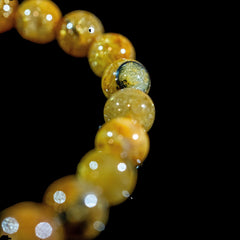 【9.0mm太陽放射ルチル】ルチルクォーツ 9.0mm玉 タイチン ブレスレッド 手首サイズ16.5cm