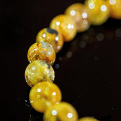 【9.0mm太陽放射ルチル】ルチルクォーツ 9.0mm玉 タイチン ブレスレッド 手首サイズ16.5cm