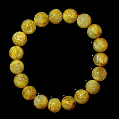 【10.5mmスモーキーゴールドルチル】ルチルクォーツ 10.5mm玉 タイチン ブレスレッド 手首サイズ16.5cm