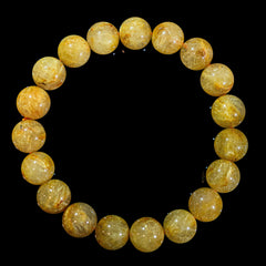 【10.5mm迫力満点ゴールドルチル】ルチルクォーツ 10.5mm玉 タイチン ブレスレッド 手首サイズ16.0cm