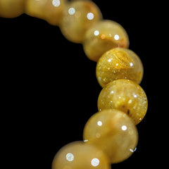 【10.5mm迫力満点ゴールドルチル】ルチルクォーツ 10.5mm玉 タイチン ブレスレッド 手首サイズ16.0cm