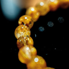 【7.2mmハイクオリティ太陽(放射)タイプ】ルチルクォーツ 7.2mm玉 タイチン ブレスレッド 手首サイズ16.5cm